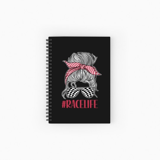 Racing Race Sunglasses Girl Spiral Notebooks   Ruled Line