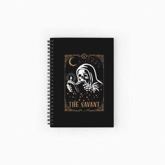 Skeleton Savant Tarot Card Occult Club Gothic Spiral Notebooks   Ruled Line