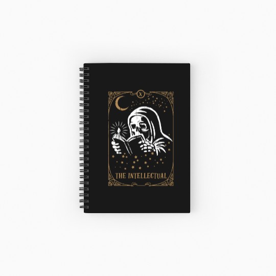 Skeleton Intellectual Tarot Card Occult Gothic Spiral Notebooks   Ruled Line
