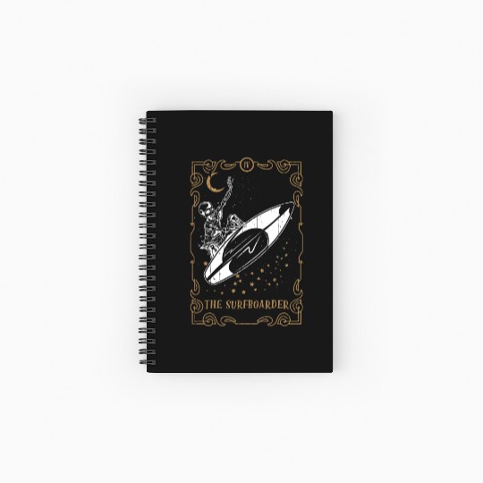 Tarot Card Occult Club Gothic Surfer Surfboard Spiral Notebooks   Ruled Line