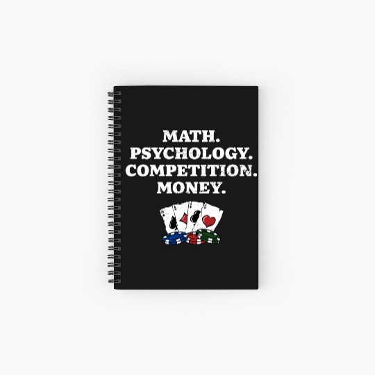 Math Psychology Competition Money Gambler Poker Spiral Notebooks   Ruled Line