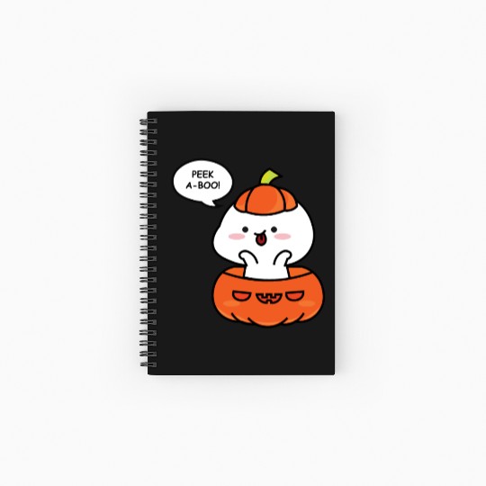 Peek a boo! Let’s prepare the Halloween! Spiral Notebooks   Ruled Line