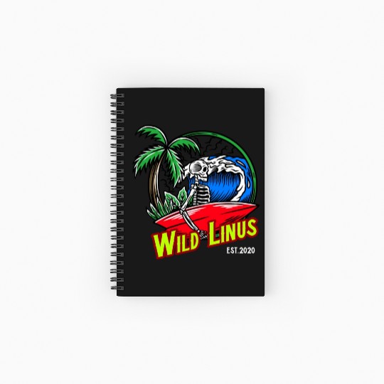 Surfing Skull by Wild Linus Germany Spiral Notebooks   Ruled Line