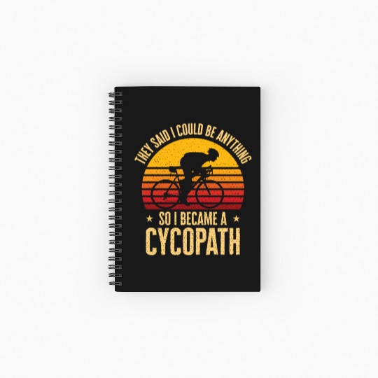 Funny Cycling Riders Cyclist Bicycle Mountain Spiral Notebooks   Ruled Line