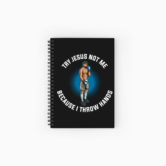 Try Jesus Not Me Funny Jesus Gift Spiral Notebooks   Ruled Line