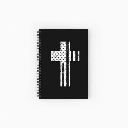 US Flag Cross American Army Veterans Spiral Notebooks   Ruled Line