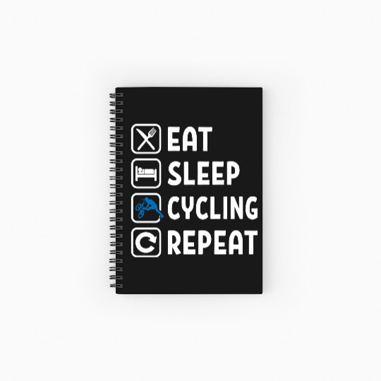 Eat Sleep Cycling Repeat Spiral Notebooks   Ruled Line