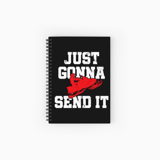 Snowmobile Just Gonna Send It Funny Freestyle Moto Spiral Notebooks   Ruled Line