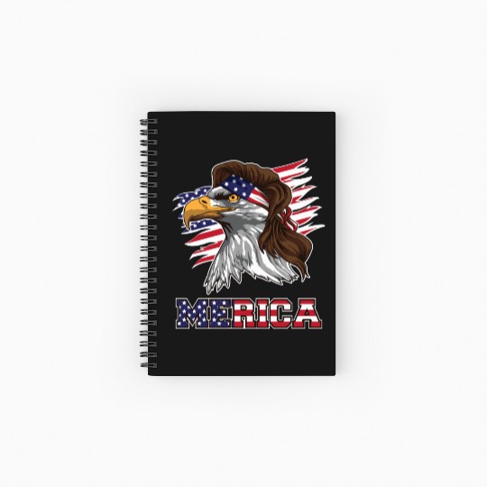 American Bald Eagle Mullet Merica Bird Of Prey Spiral Notebooks   Ruled Line