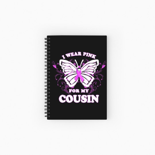 Breast Cancer Awareness Wear Pink Ribbon Cousin Spiral Notebooks   Ruled Line
