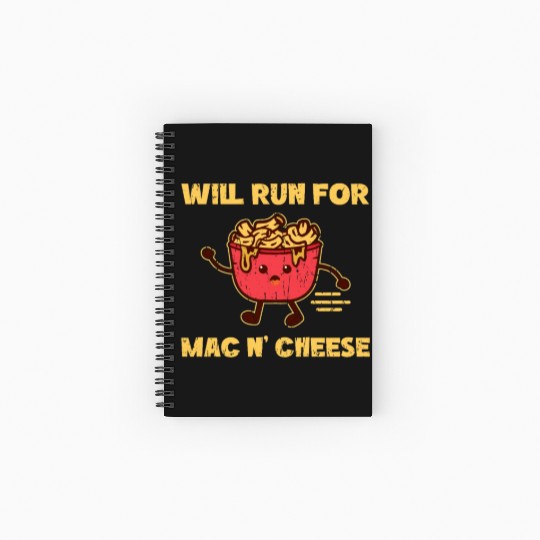 Will run for mac n cheese - pasta Spiral Notebooks   Ruled Line