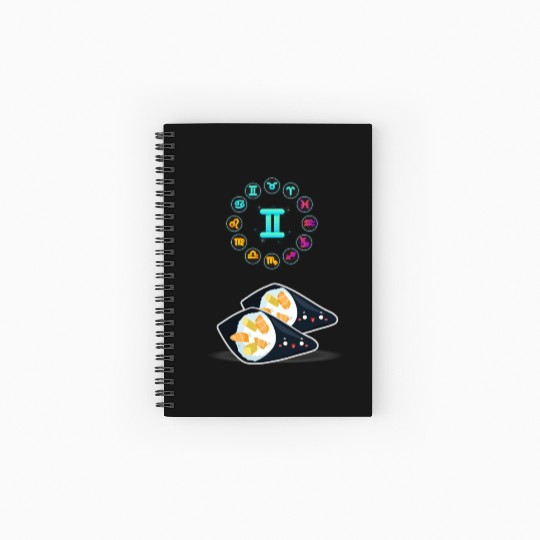 Japanese Sushi Funny Gemini Zodiac Sushi Lover Pun Spiral Notebooks   Ruled Line