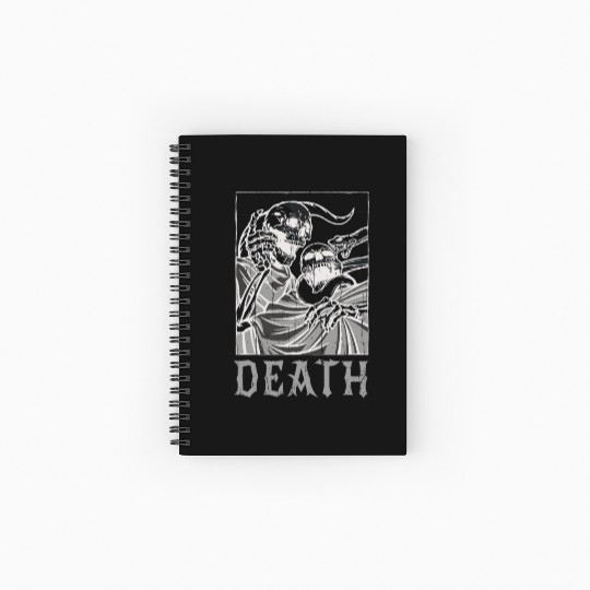 Skeleton Bones Tarot Card Occult Death Gothic Spiral Notebooks   Ruled Line
