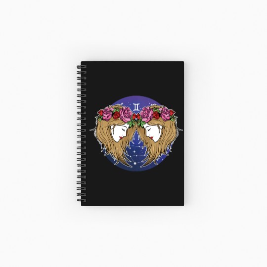 Gemini Zodiac Sign Illustration Art Spiral Notebooks   Ruled Line
