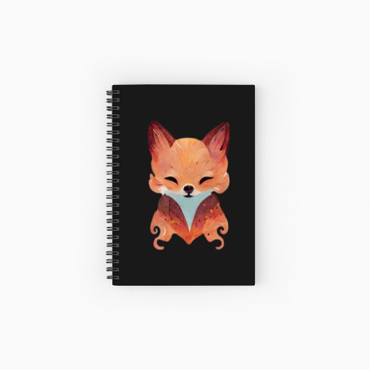 Cute Meditating Fox Spiral Notebooks   Ruled Line