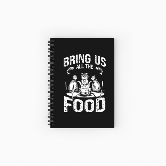 Bring Us All The Food Cats Spooky Halloween Spiral Notebooks   Ruled Line
