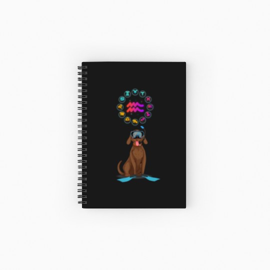 Funny Dog Lover Horoscope Aquarius Zodiac Sign Pun Spiral Notebooks   Ruled Line