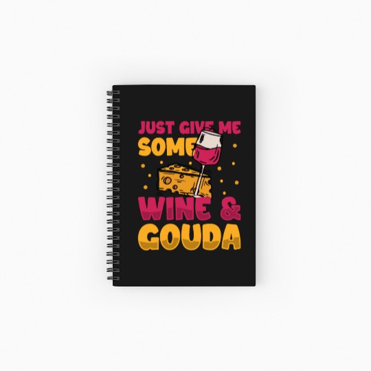 Gouda Cheese Slices charcuterie cheese board Spiral Notebooks   Ruled Line