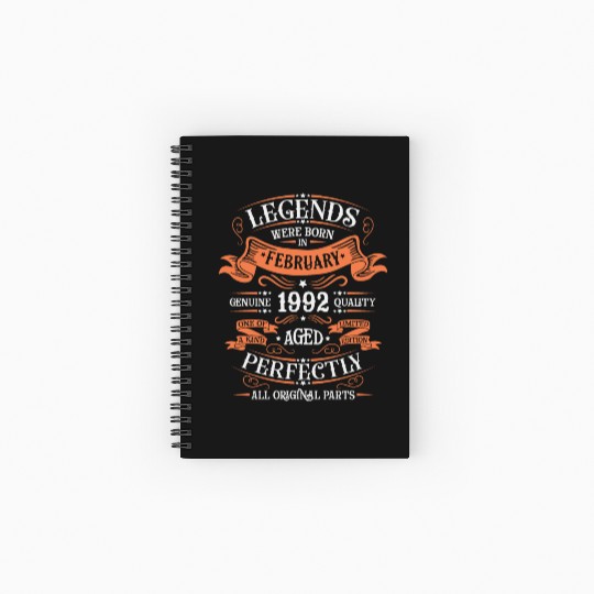 February 1992| February 1992 anniversary 1992 Spiral Notebooks   Ruled Line
