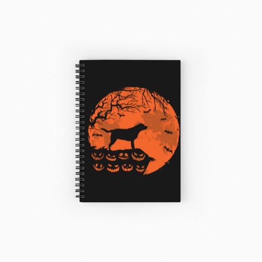 Labrador Retriever And Moon Halloween Dog Lover Spiral Notebooks   Ruled Line
