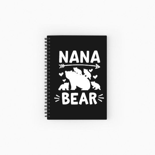 Nana Bear 4 Cubs Cute Grandparents Day Gift 4 Gran Spiral Notebooks   Ruled Line
