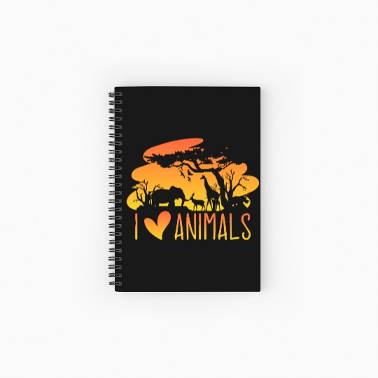 Wild Animal Lover Safari Sunset African Spiral Notebooks   Ruled Line