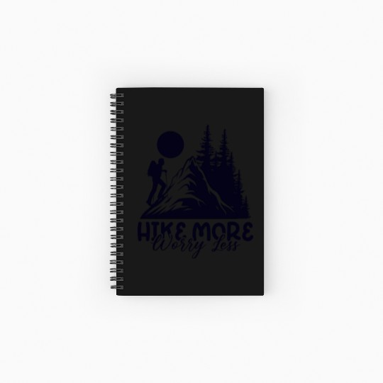 Hike More Worry Less, Hiking Hiking Tour Spiral Notebooks   Ruled Line