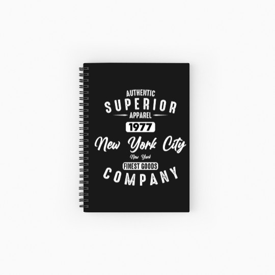 New York City Born In 1977 Vintage Birthday Spiral Notebooks   Ruled Line