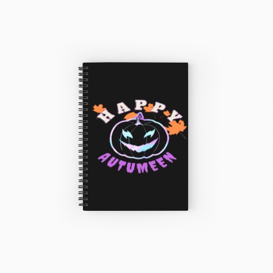 Happy haloween, autumn season Spiral Notebooks   Ruled Line