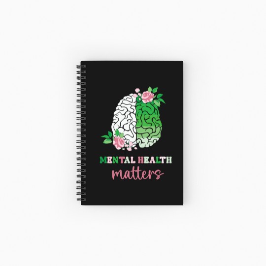 Green and Pink : Mental Health Matters Spiral Notebooks   Ruled Line