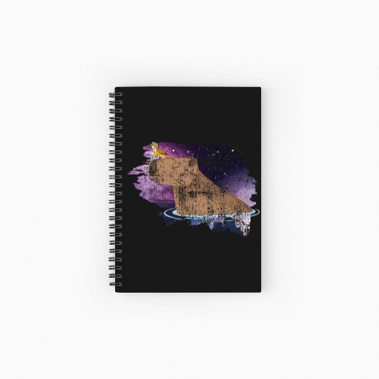 Distressed Capybara And Bird Nature Animal Rodent Spiral Notebooks   Ruled Line