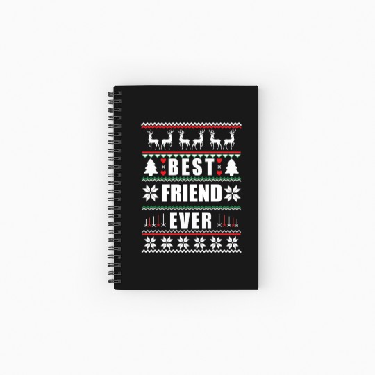 Funny Ugly Christmas Best Friend Ever Spiral Notebooks   Ruled Line
