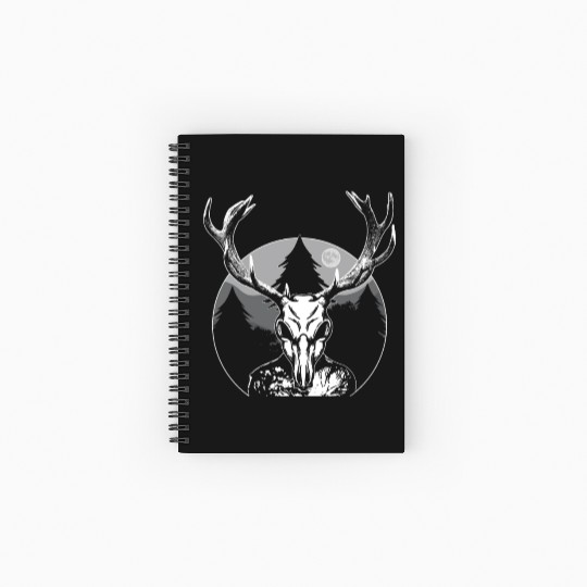 Folk Creature Moon Wendigo Halloween Cryptid Spiral Notebooks   Ruled Line