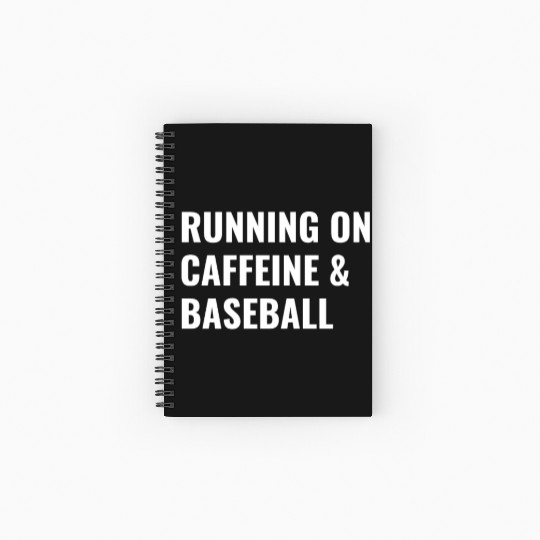 Running On Caffeine Baseball Spiral Notebooks   Ruled Line