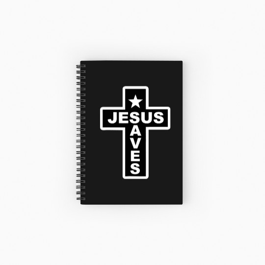 Jesus Saves Christian Faith Bible Cross Spiral Notebooks   Ruled Line