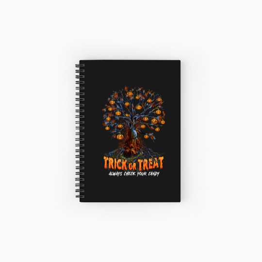 Trick or Treat, Halloween Party, Candy, Pumpkin Spiral Notebooks   Ruled Line