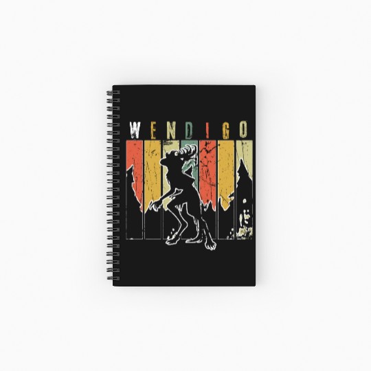 Retro Folk Wendigo Halloween Cryptid Monster Spiral Notebooks   Ruled Line