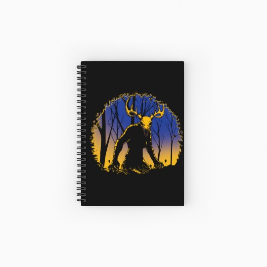 Wendigo Folk Creature Forest Cryptid Halloween Spiral Notebooks   Ruled Line