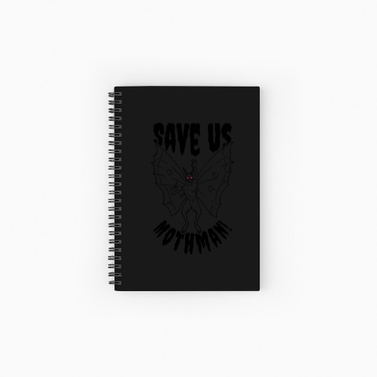 Halloween Mothman Mythical Line Art Beast Monster Spiral Notebooks   Ruled Line
