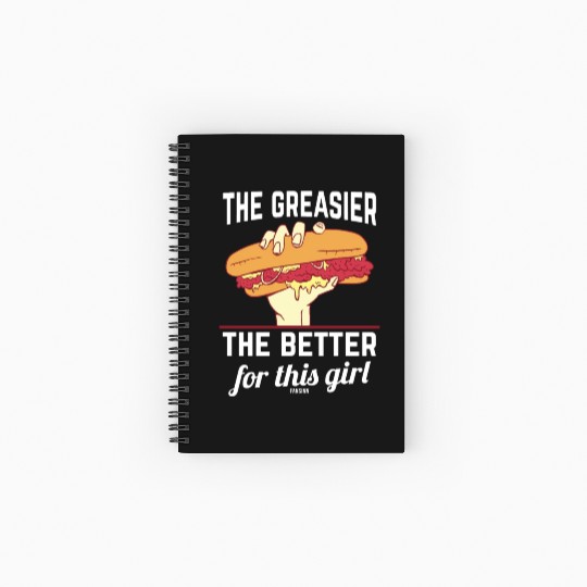 Girl woman Sandwich Fast Food Spiral Notebooks   Ruled Line