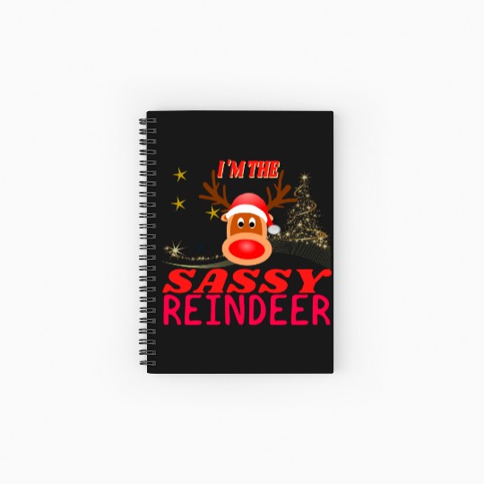 Im The Sassy Reindeer Christmas Spiral Notebooks   Ruled Line