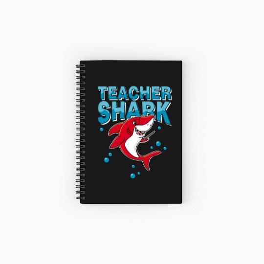 Teacher shark .. school student lessons enrollment Spiral Notebooks   Ruled Line