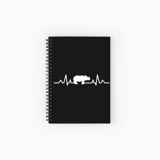 Rhinoceros Africa Animal Gift Heartbeat Rhino Spiral Notebooks   Ruled Line