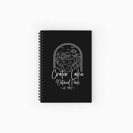Crater Lake National Park Est. 1902 Crater Lakecas Spiral Notebooks   Ruled Line