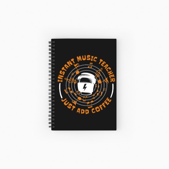 Music Teacher Coffee Spiral Notebooks   Ruled Line