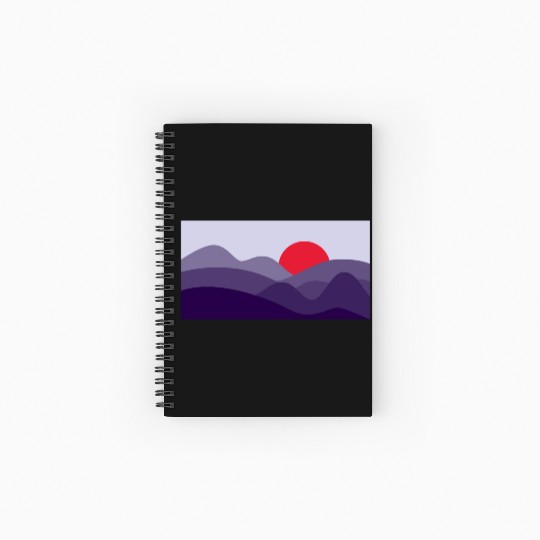 Minimalist Sun Cyber Grape Purple Spiral Notebooks   Ruled Line