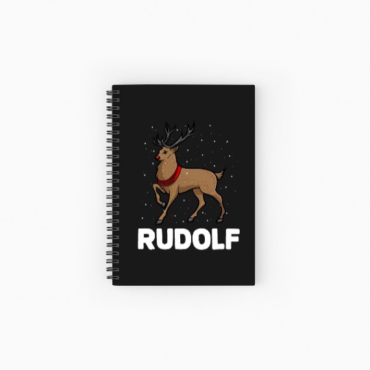 Christmas Santa's Reindeer Lazy Costume Rudolph Spiral Notebooks   Ruled Line