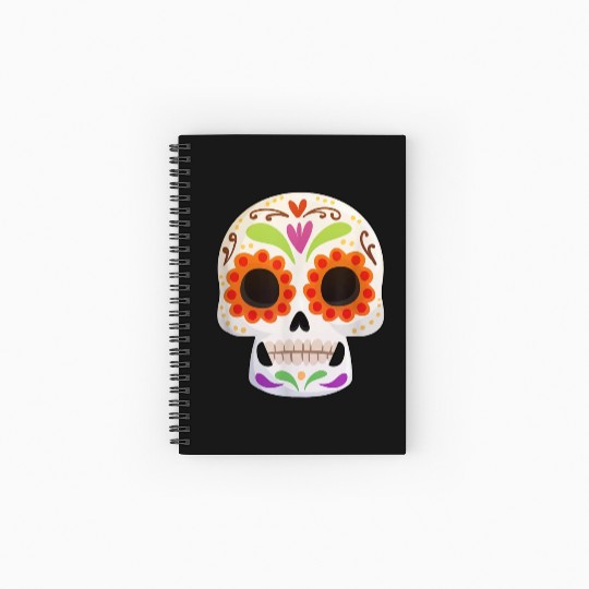Day of the Dead Dia De Los Muertos Skull Gift Spiral Notebooks   Ruled Line