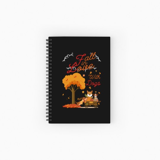 Women Fall Dog Lover Autumn Spiral Notebooks   Ruled Line