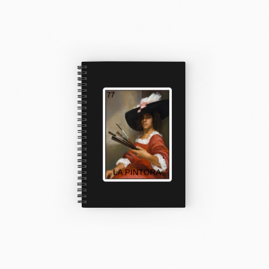 La Pintora The Painter Card Mexican Lottery Card Spiral Notebooks   Ruled Line